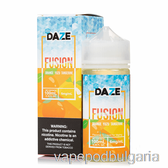 Vape 10000 Дръпки Iced Orange Yuzu Tangerine - 7 Daze Fusion - 100ml 0mg